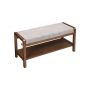 Hallway bench with padding up to 130kg, dark brown