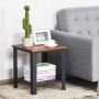 Side table, 2 tiers, Black/silver, 40.64 × 45.72 × 40.64 cm
