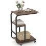 Side table, 3 shelves, 4 casters, 53 × 70 × 30 cm
