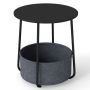 Side table, with removable basket, Black/multicolor, Ø 45 × 50.5 cm