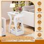 Set of 2 side tables, 3-tier, white, 50 × 60.5 × 30 cm