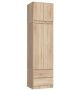 Riidekapp AKORD S60, 2 ust, 2 sahtlit, Pruun, 60 × 234 × 51 cm