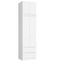 Riidekapp AKORD S60, 2 sahtlit vahelaega, valge, 60 × 234 × 51 cm