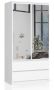 Riidekapp AKORD S90, 2 ust 2 sahtlit ja 2 peeglit, valge, 90 × 180 × 51 cm