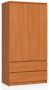 Riidekapp AKORD S90, 2 ust, 2 sahtlit, pruun, 90 × 180 × 51 cm
