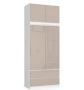 Riidekapp AKORD S90, 2 sahtlit vahelaega, valge beež, 90 × 234 × 51 cm