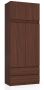 Riidekapp AKORD S90, pealise, 2 ukse ja 2 sahtliga, pruun, 90 × 234 × 51 cm