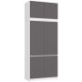 Riidekapp AkordV2 S90, 6 ust, valge/halli, 90 × 235 × 51 cm