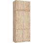 Riidekapp AkordV2 S90, 6 ukse ja 6 riiuliga, pruun, 90 × 235 × 51 cm