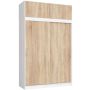 Riidekapp CLP MONO, 4 uksega, valge/tamme värvi, 150 × 245 × 60 cm