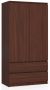 Riidekapp S, 2 ust, 2 sahtlit, pruun, 90 × 180 × 51 cm