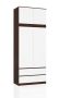 Riidekapp S 90, 2 ust, 2 sahtlit, valge/pruun, 90 × 234 × 51 cm