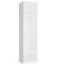 Riidekapp S60, pealisosa ning 2 ukse ja 2 sahtliga, valge, 60 × 234 × 51 cm