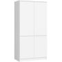Riidekapp S90 4D CLP, 4 uksega, valge, 90 × 180 × 51 cm