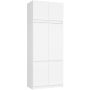 Riidekapp S90, 6 ust ja 6 riiulit koos ülaosaga, valge, 90 × 235 × 51 cm