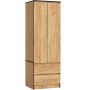 Riidekapp STAR S60, 2 ust, 2 sahtlit, pruun, 60 × 180 × 51 cm