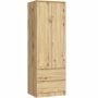 Riidekapp STAR S60, 2 ust, 2 sahtlit, pruun, 60 × 180 × 51 cm