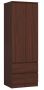 Riidekapp STAR S60, 2 ust, 2 sahtlit, pruun, 60 × 180 × 51 cm
