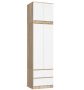 Riidekapp STAR S60, 2 ust ja 2 sahtlit, pruun/valge, 60 × 234 × 51 cm