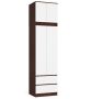 Riidekapp STAR S60, 2 ust ja 2 sahtlit, pruun/valge, 60 × 234 × 51 cm