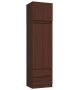 Ülaosaga riidekapp AKORD S60, 2 ust, 2 sahtlit, Pruun, 60 × 234 × 51 cm