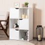 Cabinet, 3 open and 3 closed compartments, White, 60 × 90 × 29 cm