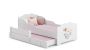 Children's double bed Anna with mattress and safety barrier 164x85x63 / 145x80x15cm, elephant