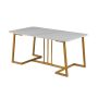 Rectangular coffee table, white/gold, 90 × 41.5 × 50 cm