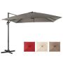 Rectangular parasol 300 x 300 cm, 3-position tilt, 360° rotation, grey