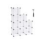 Plastic shoe rack 93 x 31 x 123 cm., 9 compartments, white