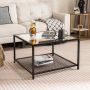 Glass coffee table, 2-tier, 69.85 × 69.85 × 45.72 cm