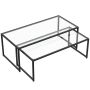Klaasist diivanilaudade komplekt, 2 tk, 119 × 56 × 44,5 cm