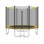 Large trampoline Ø 305 cm. with safety net and padded poles, yellow
