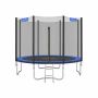 Trampoline Ø 305 cm. with safety net, ladder and padded posts, blue