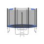 Trampoline Ø 366 cm. with safety net, ladder and padded posts, blue