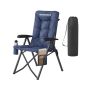 Folding camping chair with adjustable backrest 95°-150°, black