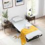Folding bed, with mattress, 78.5 × 31 × 15 inches
