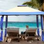 Folding gazebo, ventilated roof, 13 × 13 × 8.7-9.3 ft