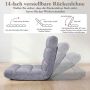 Folding floor armchair, 14-position backrest, Gray, 66.5 × 53 × 53 cm