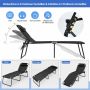 Folding lounger, with 4-position backrest and 2-position footrest, Gray, 167.6–189.2 × 59.7 × 40.6–85.1 cm