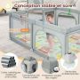 Foldable baby playpen, mat, sports accessories and 50 balls, 188 × 157 × 69 cm