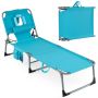 Folding outdoor lounger, 168.91–193.04 × 60.96 × 35.56 cm