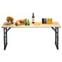 Folding outdoor table, adjustable height, 168.5 × 75–105 × 50 cm