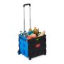Sulankstomas pirkinių vežimėlis su teleskopine rankena, kompaktiškas, guminių ratukų sistema