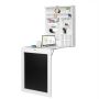 Folding table, Wall-mounted, with chalkboard and shelves