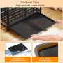 Foldable dog cage, with tray and wheels