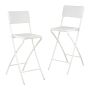 Kokkupandavad baaritoolid Relaxdays BASTIAN, 2 tk, Valge, 44 × 115 × 63 cm