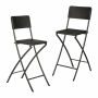 Kokkupandavad baaritoolid Relaxdays BASTIAN, 2 tk, Must, 44 × 115 × 63 cm