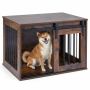 Dog cage with sliding doors, Brown/grey/white, 80 × 54 × 57 cm