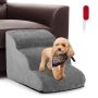 Dog Ramp, 3 Steps, Grey/Brown, 58 × 42 × 40 cm